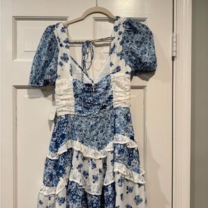Altar’d state new with tags blue and white mini dress